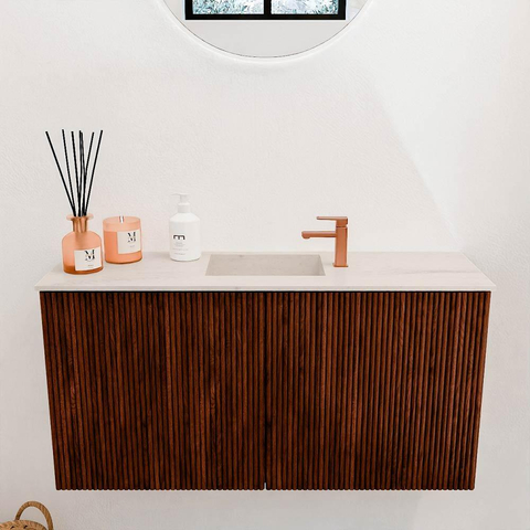 Mondiaz JOYA-DLUX 80cm toiletmeubel - kleur Ruby - Wastafel FAYE positie Midden 1 kraangat kleur Meli. SW1425347