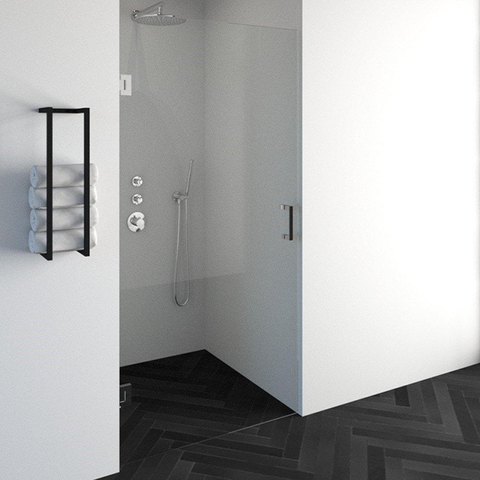 BRAUER Crée Porte de douche - 100x200cm - sans profil - anti-calcaire - verre de sécurité 8mm - chrome brillant SW223719