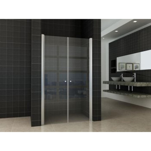 Wiesbaden Lagos Pendeldeur in nis - 120x200cm - 6mm - nano helder glas - chroom SW62373