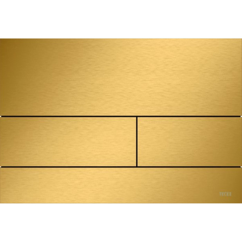 Tece Square II bedieningsplaat duospoeltechniek incl. inbouwraam metaal brushed optic gold - LICHTE KRASJES-OUTLET UDEN STORE37587