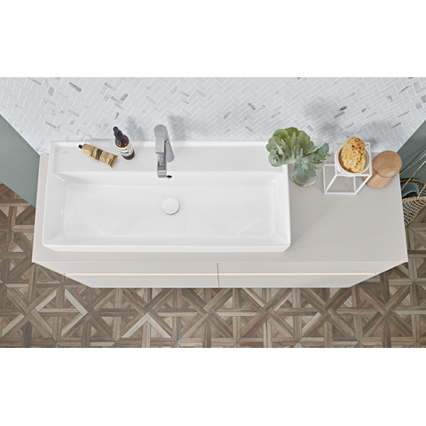 Villeroy & Boch Collaro meubelwastafel - 100x47cm - met overloop - 1 kraangat CeramicPlus - White Alpine (glans wit) SW358336