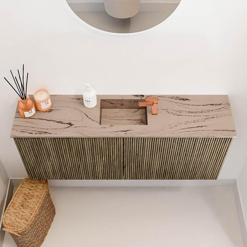 Mondiaz JOYA-DLUX 100cm toiletmeubel - kleur Dusk - Wastafel FAYE positie Midden 1 kraangat kleur Arena. SW1425754