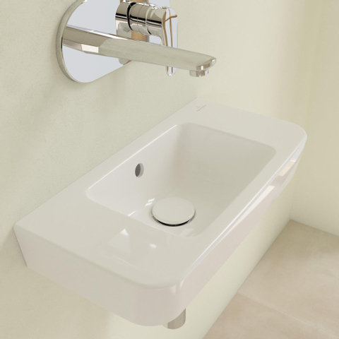 Villeroy & Boch O.novo fontein - 50x25cm - zonder kraangat - met overloop CeramicPlus - White Alpine (glans wit) SW448497