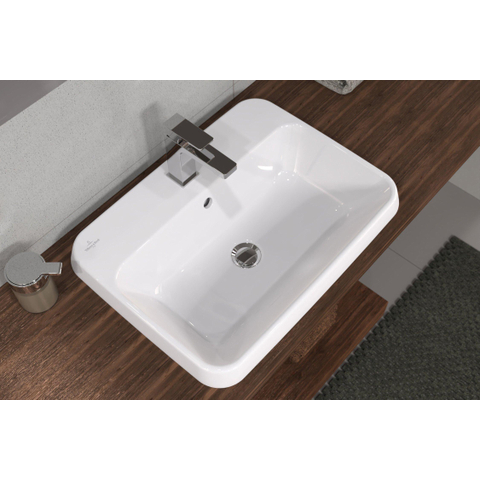 Villeroy & Boch Architectura Lavabo encastré - 600 x 450 x 170 mm - Blanc Alpin CeramicPlus - avec trop-plein - non poli SW762325
