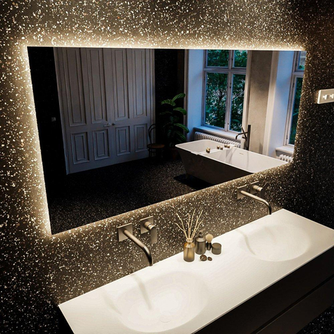 Mondiaz BRIGHT spiegel – 140x70 cm – indirecte LED rondom – Zilver glans SW760753