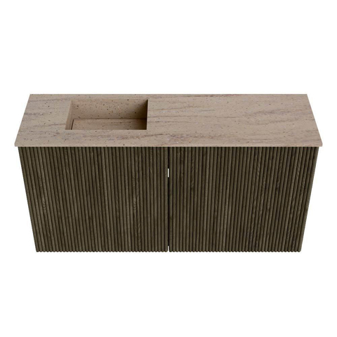 Mondiaz JOYA-DLUX Meuble de salle de bains 80cm - couleur Shadow - Vasque FAYE position Gauche Sans trou de robinet couleur Saba SW1425120