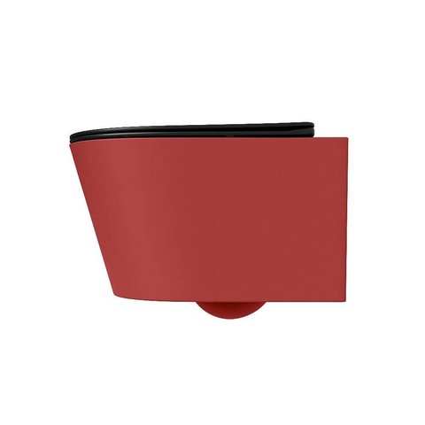 Mondiaz LAVIE hangtoilet – spoelrandloos – 36 x 53 cm – met softclose zitting – Fire (rood), zitting Urban (zwart) SW1208741