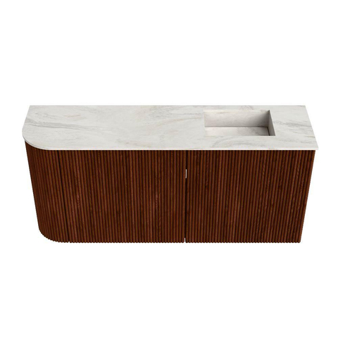 Mondiaz JOYA-DLUX 91.6cm toiletmeubel - ronding links kleur Ruby - Wastafel FAYE positie Rechts Zonder kraangat kleur Ostra. SW1423826