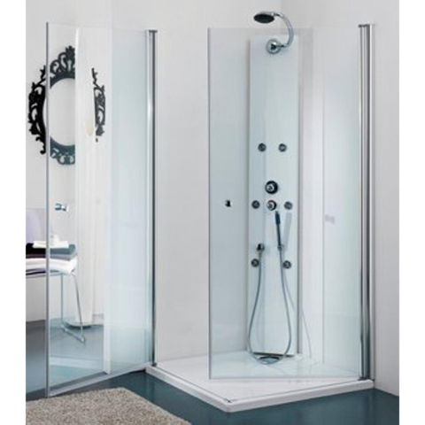 Plieger Royal paroi de douche d'angle à entrée en coin 2 parties verre 6mm 90x90x185cm chrome 4283024