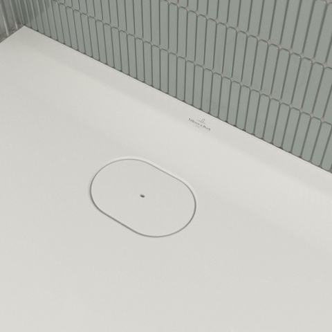 Villeroy & Boch Ecora douchebak - 140x90x3.5cm - afvoer korte zijde - white alpine (wit) SW1558905