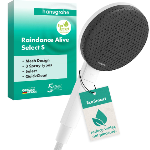 Hansgrohe Raindance alive Handdouche 125 - 3jet - ecosmart - mat wit SW1388356