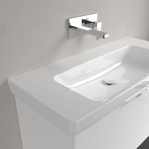 Villeroy & Boch Architectura wastafel - 100x44.5cm - zonder kraangat - zonder overloop CeramicPlus - White Alpine (glans wit) SW1162361