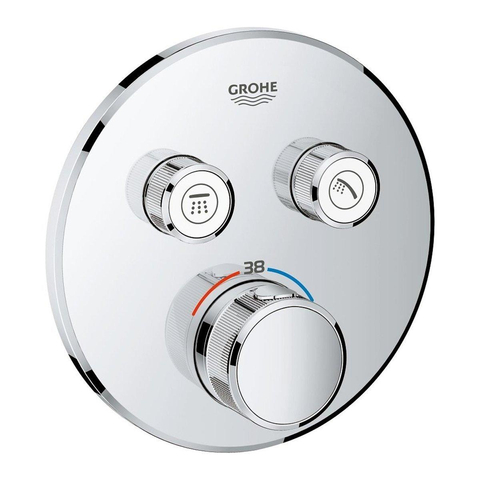 Grohe - Adema Rise regendoucheset – Ø20 cm hoofddouche – 20 cm plafondbuis – ronde handdouche – vaste douchehouder – chroom SW811908