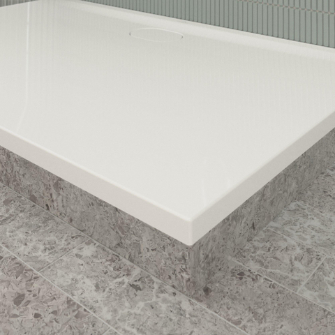 Villeroy & Boch Ecora douchebak - 140x90x3.5cm - afvoer lange zijde - white alpine (wit) SW1559005