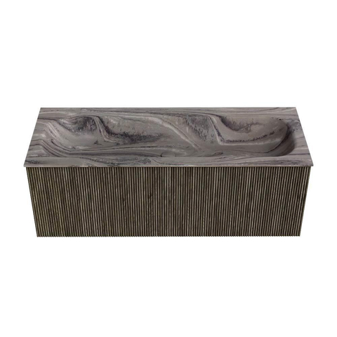 MONDIAZ KURVE-DLUX 120cm badmeubel kleur Shadow met 1 lade en 0 deuren. Wastafel BIG LARGE Midden zonder kraangat Sombra. SW1433780
