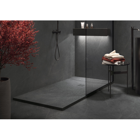 Terravito Allino carreau mural et de sol - 120x120cm - rectifié - aspect béton - noir mat (noir) SW1122740