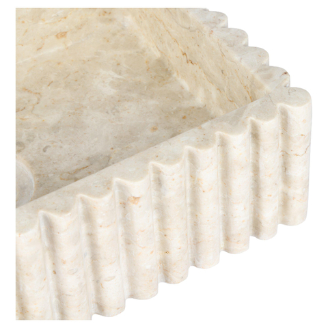 Differnz Ribba fontein - 40x20x9cm - kraangat rechts - marmer - beige SW1566359