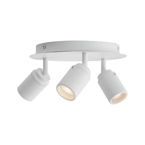 QAZQA Ducha - 3 lampes - lampes led dimmables incluses - IP65 - Rond - Blanc SW1477252