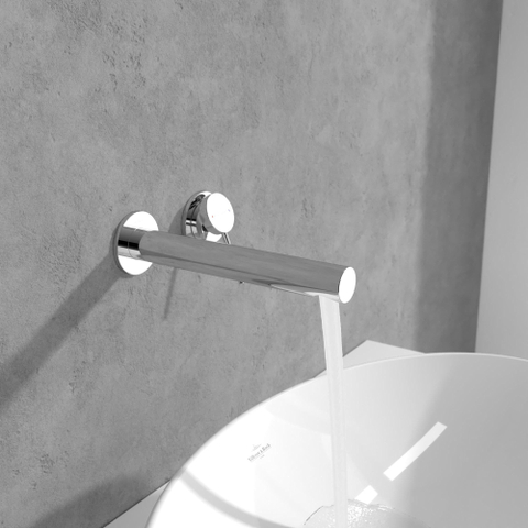 Villeroy & Boch Loop & Friends wastafeluitloop set - wandmontage - hoogglans chroom SW974316