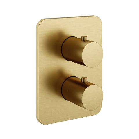 Hotbath Gal Afbouwdeel - voor inbouwthermostaat - met stop-omstel - PVD - geborsteld messing (goud) SW656203