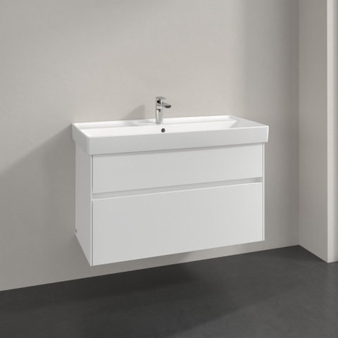 Villeroy & Boch Collaro wastafelonderkast - 95.4x54.6cm - 2 lades - mat wit SW479504