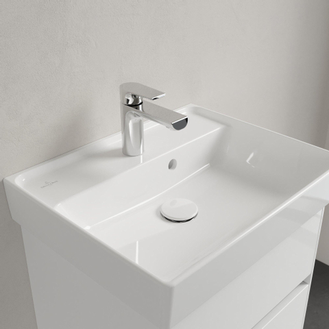 Villeroy & Boch Collaro fontein - 50x40cm - met overloop - 1 kraangat - White Alpine (glans wit) SW358368