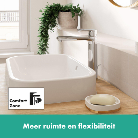 Hansgrohe Vernis Blend wastafelkraan - 169 highriser Cooltouch - met waste - hoogglans chroom SW651980