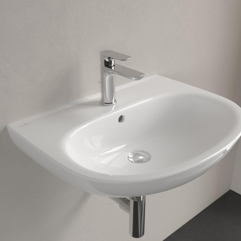 Villeroy & Boch O.novo wastafel - 60x46x18cm - met overloop - White Alpine (glans wit) SW878452