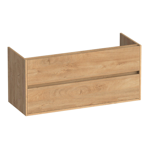 BRAUER Adore Wavy meuble sous-lavabo 120 2 tiroirs softclose - sans poignée - 2 découpes pour siphon - Forest Tan SW1198566