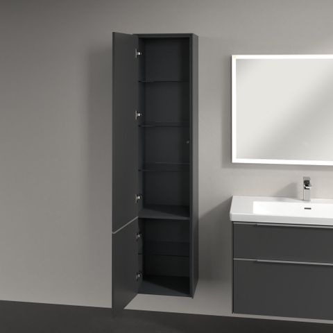 Villeroy & Boch Subway 3.0 kast hoog - 171x40cm - 2 deur - 1 schap links - Graphite (grijs) SW641539