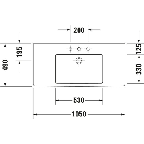 Duravit Vero Meubelwastafel - 105x49cm - met 1 kraangat - met overloop - wit 0291353