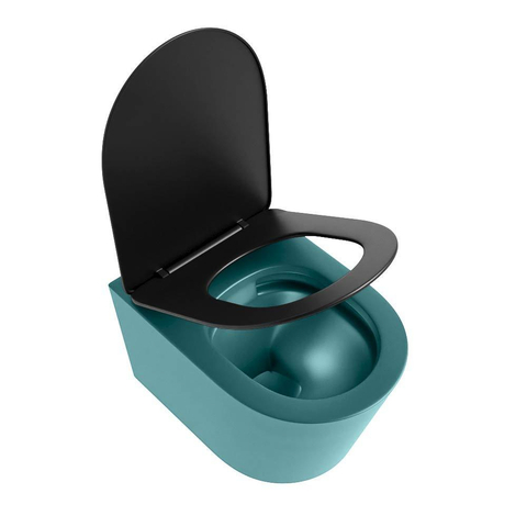 Mondiaz LAVIE hangtoilet – spoelrandloos – 36 x 53 cm – met softclose zitting – Smag (groen), zitting Urban (zwart) SW1208748