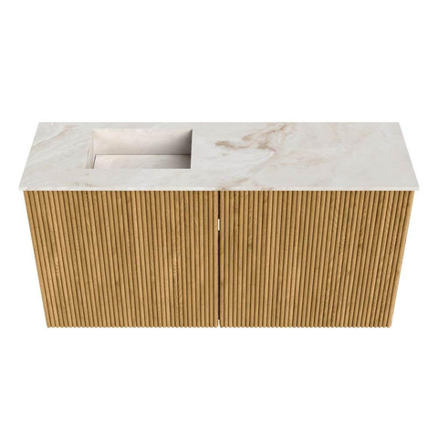 Mondiaz JOYA-DLUX 80cm meuble de toilette - couleur Chêne - Vasque FAYE position Gauche Sans trou de robinet couleur Frappe. SW1421892