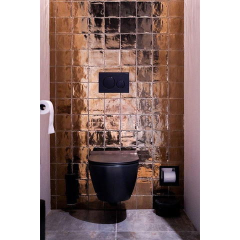 Geberit Sigma20 bedieningsplaat - 2-toets spoeling - rond - dualflush - mat zwart SW420200