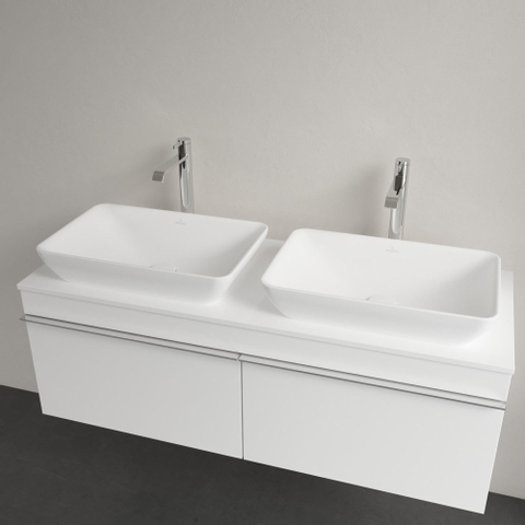 Villeroy & Boch Venticello Lavabo à poser demi encastrable sans trous 55x36cm avec trop-plein Ceramic+ Stone white SW209648