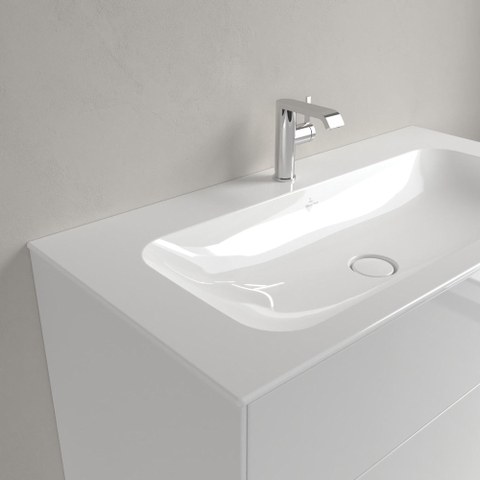 Villeroy & Boch finion meubelwastafel - 1 kraangat - 100x50cm CeramicPlus - zonder overloop - White Alpine (glans wit) SW106528