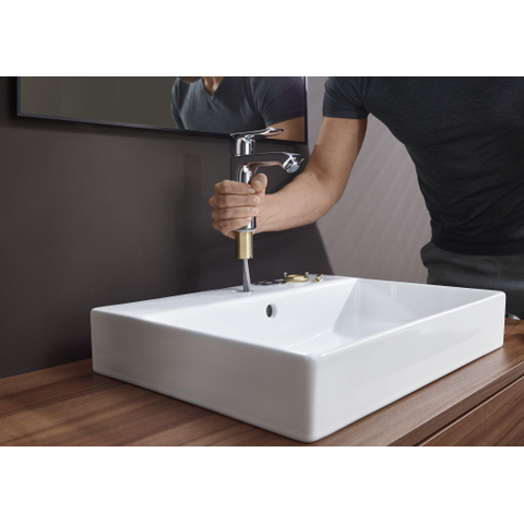 Hansgrohe Metris 1 greeps wastafelkraan - 110 met trekwaste - hoogglans chroom 0450906