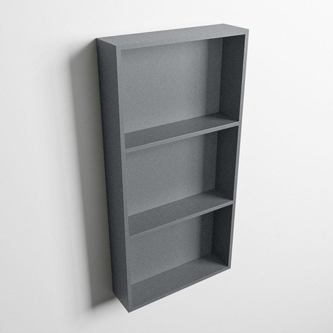 MONDIAZ EASY Niche - 59,5x29,5cm - adaptée pour encastré ou en saillie - 3 compartiments - couleur Plata | Plata SW1017047