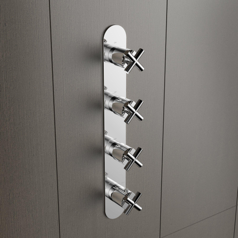 Hotbath Chap thermostat encastrable avec 3 robinets d'arrets thermostatique chrome SW11416