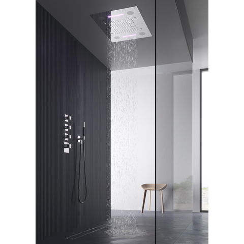 Hotbath Mate Inbouw - hoofddouche 48x63cm rechthoek - met spray LED verlichting - hoogglans chroom SW74122