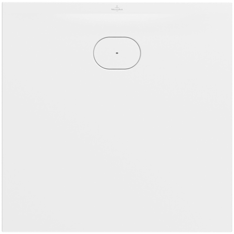 Villeroy & Boch Ecora douchebak - 90x90x3.5cm - afvoer korte zijde - stone white (wit) SW1558988