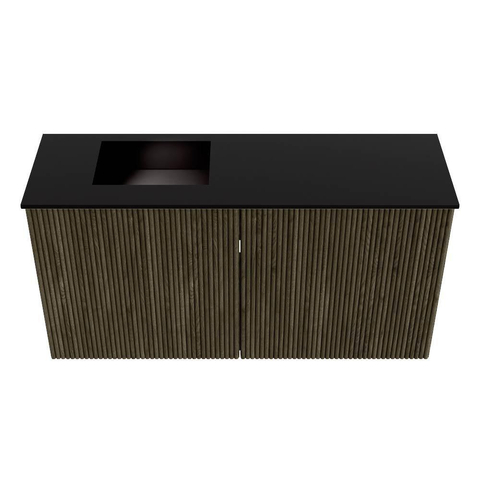 Mondiaz JOYA 80cm meuble de salle de bains - couleur Shadow - Vasque FAYE position Gauche 1 trou de robinet couleur Urban. SW1421510