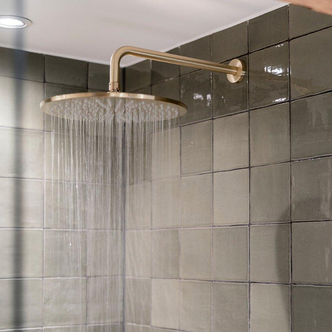 Crosswater MPRO Regendoucheset Inbouw - 30cm hoofddouche - wandarm - staafhanddouche - geborsteld messing (goud) SW223266