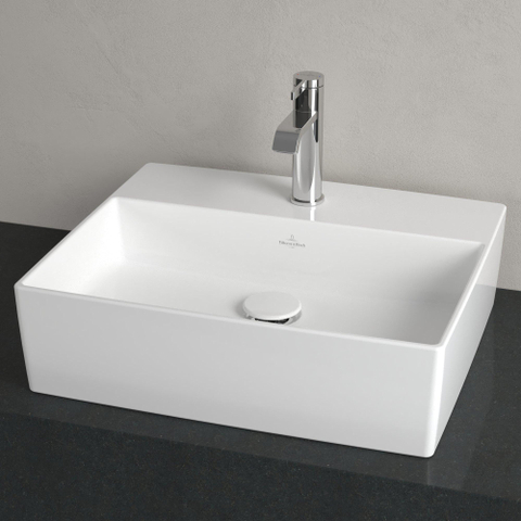 Villeroy & Boch memento 2.0 opzetwastafel - 50x42cm - met 1 kraangat - zonder overloop - White Alpine (glans wit) SW479705