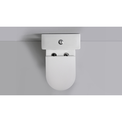 QeramiQ Dely Swirl Staand Toilet - zonder spoelrand - geberit spoelsysteem - slim zitting - glans wit SW1441588