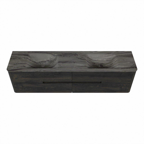 Mondiaz CIRO-DLUX Badkamermeubelset - 190x45x50cm - Solid surface wastafel Sombra - 2 wasbak Dubbel - zonder kraangaten - 4 lades - Shadow SW1532797