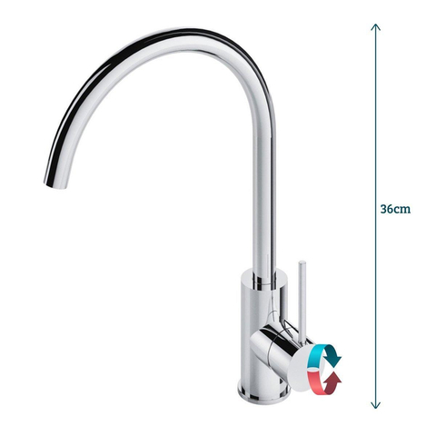 Hotbath Cobber Opbouw keukenmengkraan - met draaibare U-uitloop - geborsteld messing goud SW73765
