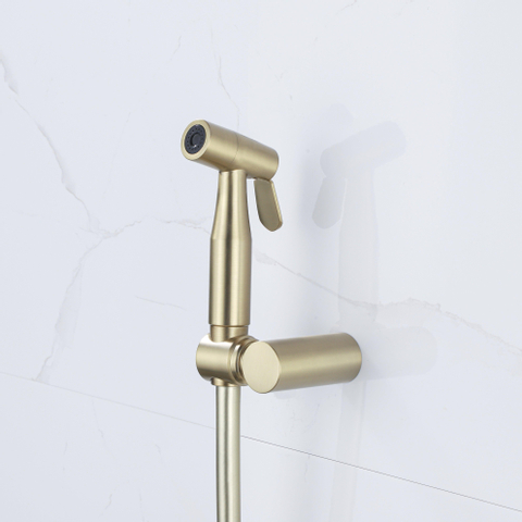 Fortifura Calvi ensemble bidet - douchette - tuyau de 150 cm - support – Laiton brossé SW1123165