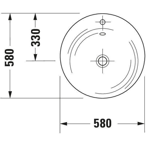 Duravit Starck 1 Wastafel - 58cm tbv onderbouw 9520 - wondergliss - wit 0295456