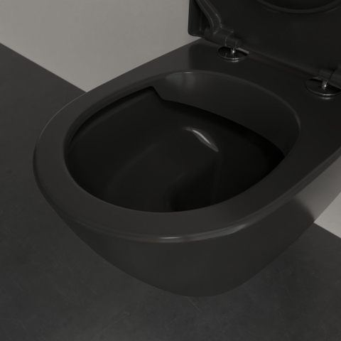 Villeroy & Boch Subway 2.0 WC suspendu 56cm - flush direct - à fond creux - CeramicPlus - Noir pur (noir) SW1162780